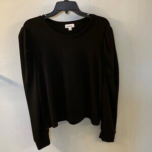 Cest La Vie Black Long Sleeve Women's Top Large